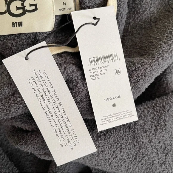 UGG asala hoodie sweatshirt obsidian size medium - Picture 4 of 8